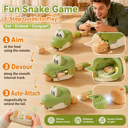 Magnetic Snake Game Toy Eating Itself with Sound & Light for Kids Gift