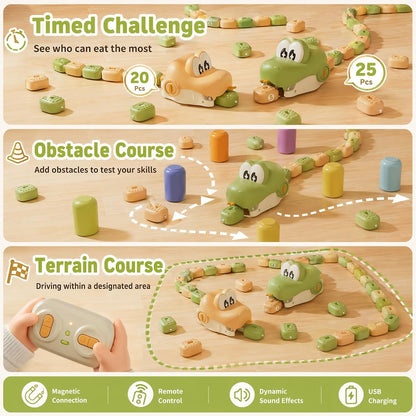Magnetic Snake Game Toy Eating Itself with Sound & Light for Kids Gift